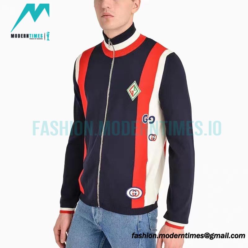 Gucci - Striped Zip-up Cardigan Coat