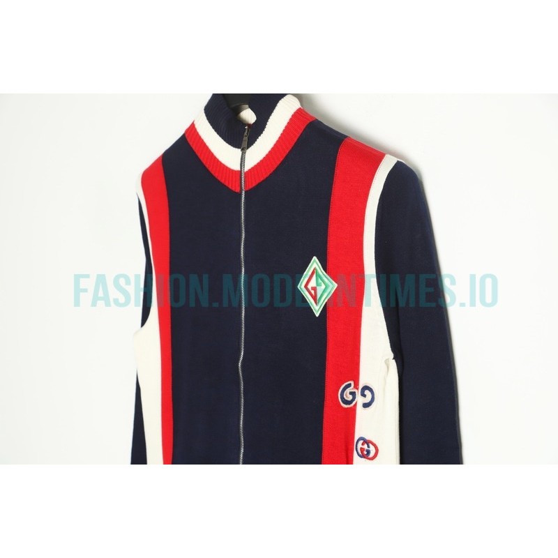 Gucci - Striped Zip-up Cardigan Coat