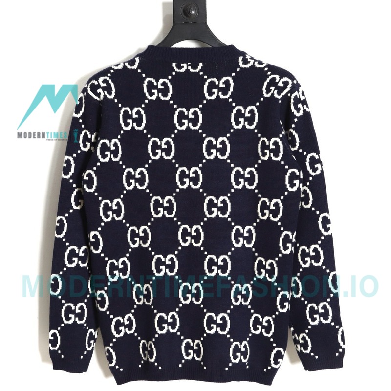 Gucci - 23GW Full Print Jacquard Crewneck Sweater