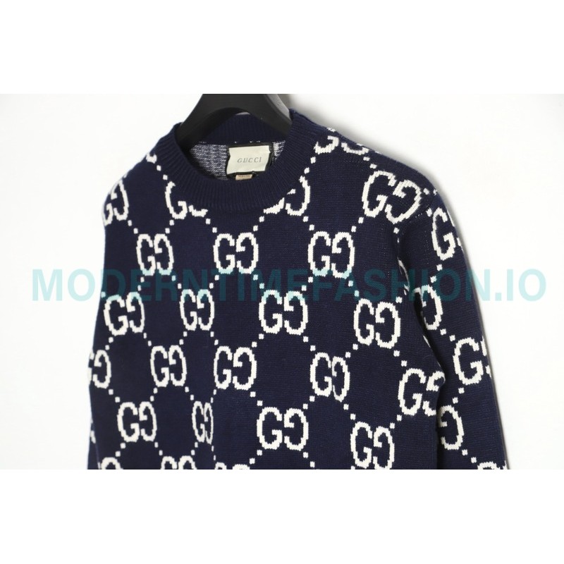 Gucci - 23GW Full Print Jacquard Crewneck Sweater