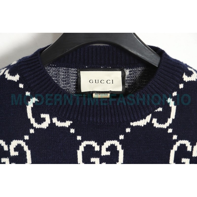 Gucci - 23GW Full Print Jacquard Crewneck Sweater