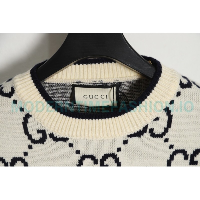 Gucci - 23GW Full Print Jacquard Crewneck Sweater