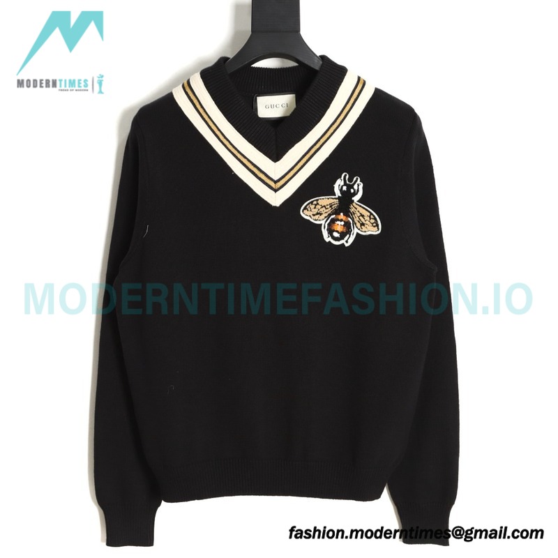 Gucci - 23ss classic Bee V-neck sweater