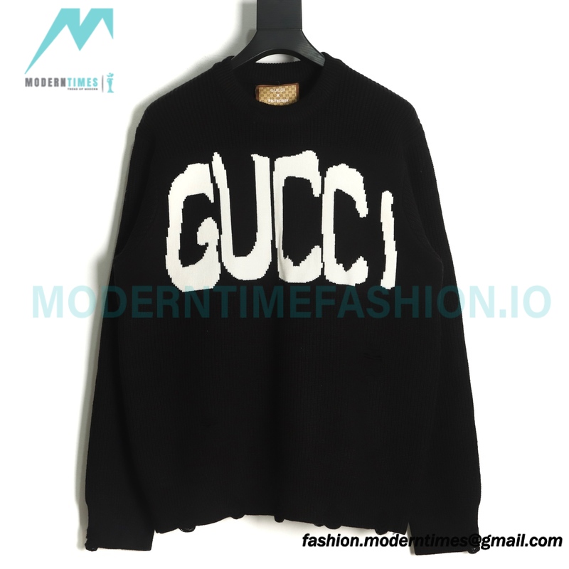 Gucci - Balenciaga 23SS Co-branded Big Logo Knitted Long-sleeved Sweater