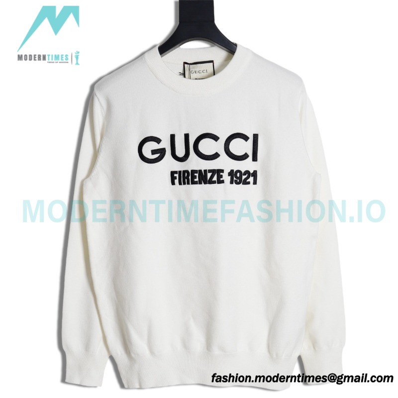 Gucci - 23Fw 1921 Series Embroidered Knitted Sweater
