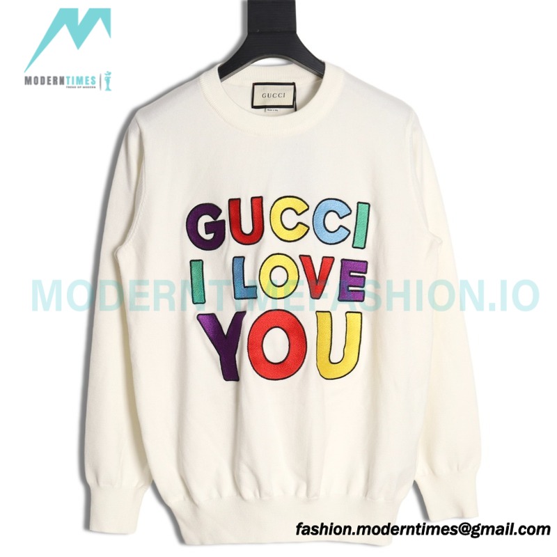 Gucci - 23Fw Colored Lettered Embroidered Knitted Sweater