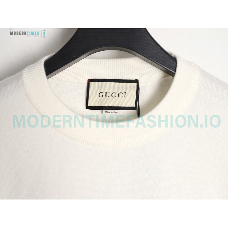 Gucci - 23Fw Colored Lettered Embroidered Knitted Sweater