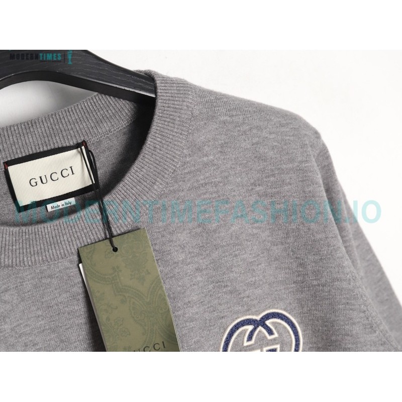 Gucci - 23Fw Double G Embroidered Small Label Knit Sweater