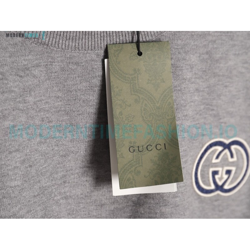 Gucci - 23Fw Double G Embroidered Small Label Knit Sweater