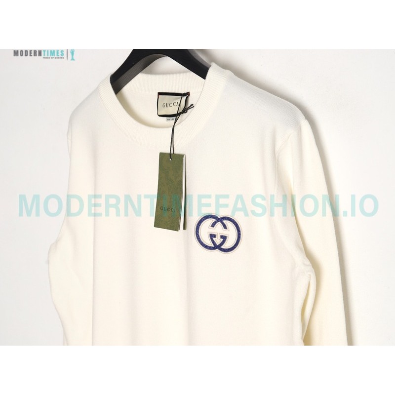 Gucci - 23Fw Double G Embroidered Small Label Knit Sweater