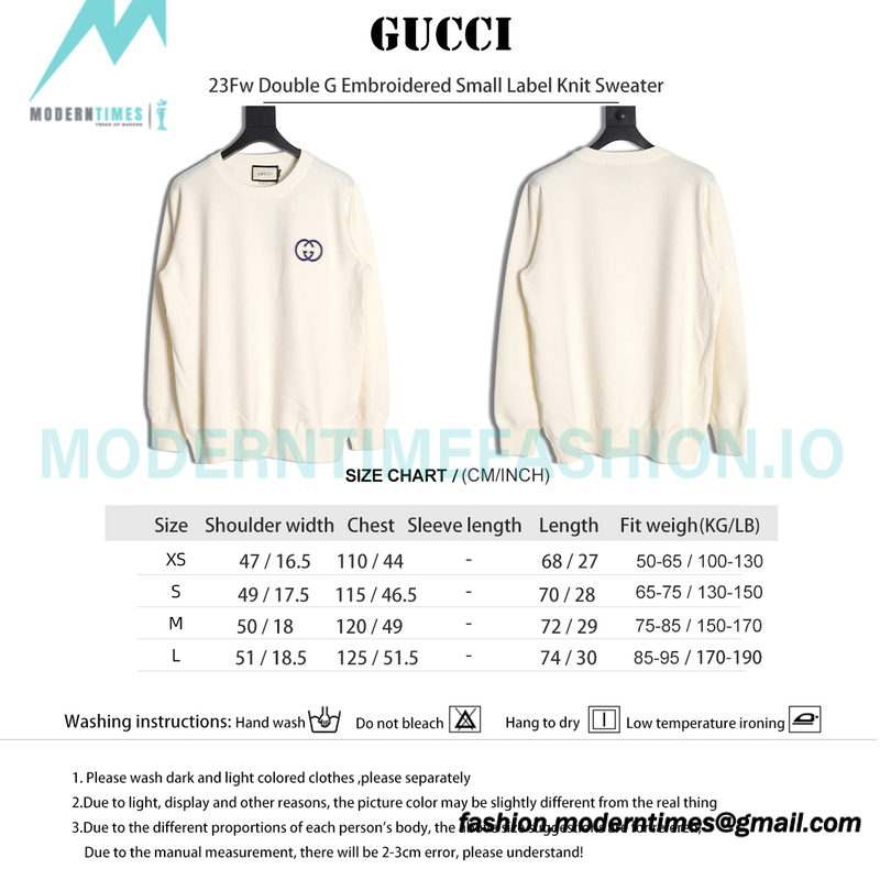 Gucci - 23Fw Double G Embroidered Small Label Knit Sweater