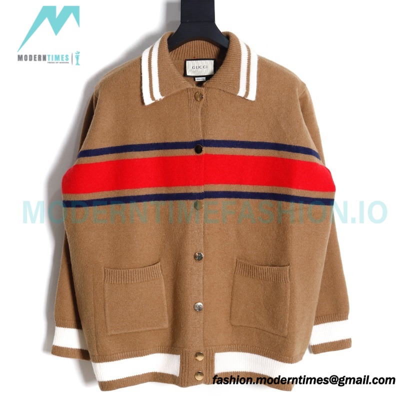 Gucci - 23SS Lapel Color Matching Sweater Cardigan