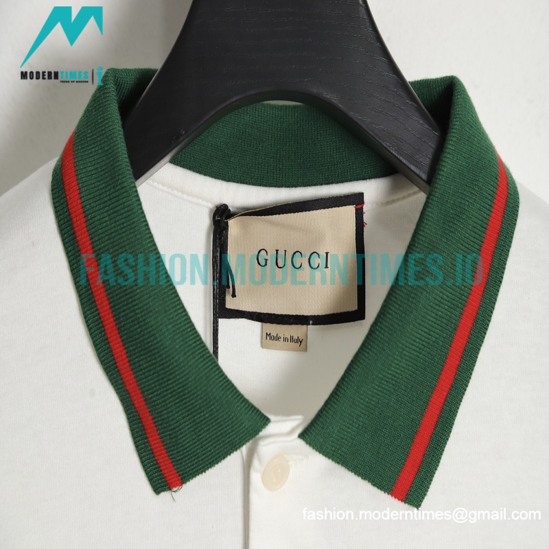 Gucci - 23ss Sleeve Red/Green Thread Ribbon Matching Color Polo Shirt