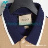 Gucci - 23ss Color Contrast Red/Green Ribbon Navy Polo Shirt