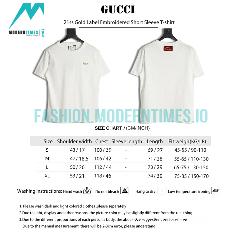 Gucci - 21ss Gold Label Embroidered Short Sleeve T-shirt