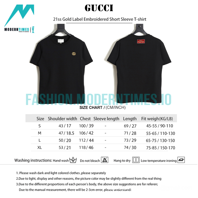 Gucci - 21ss Gold Label Embroidered Short Sleeve T-shirt