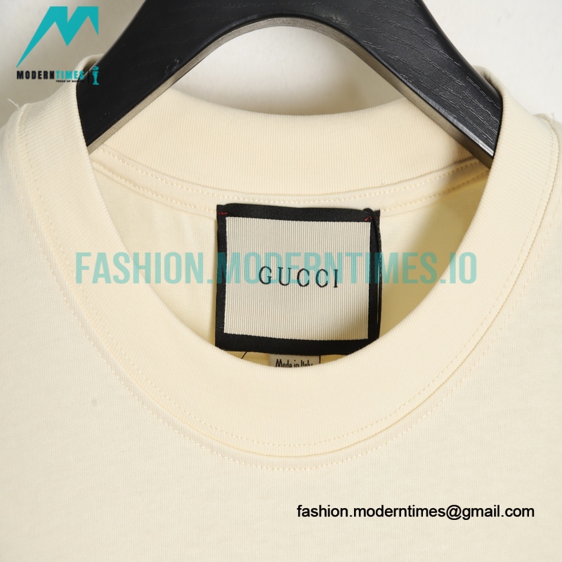 Gucci - Long Laces Letter Logo Short-sleeved Round Neck T-shirt