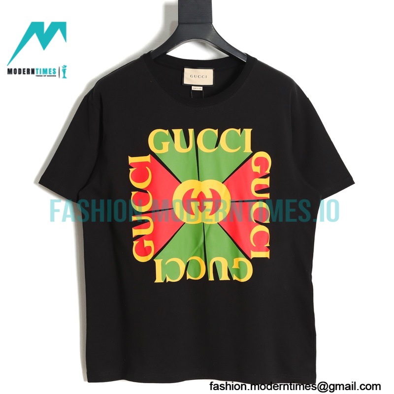 Gucci - 23SS Red /Green Square Short-sleeved T-shirt