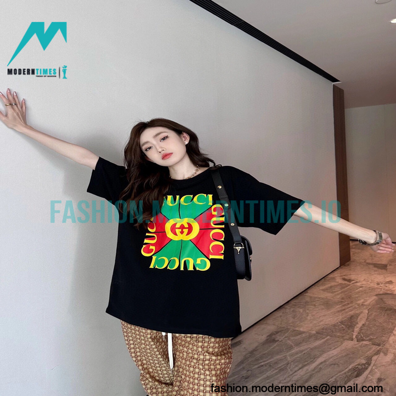 Gucci - 23SS Red /Green Square Short-sleeved T-shirt