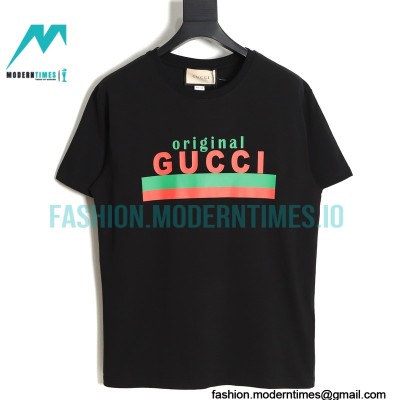 Gucci - Classic Red/Green Letter Print Short Sleeve