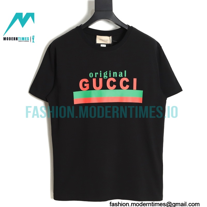 Gucci - Classic Red/Green Letter Print Short Sleeve