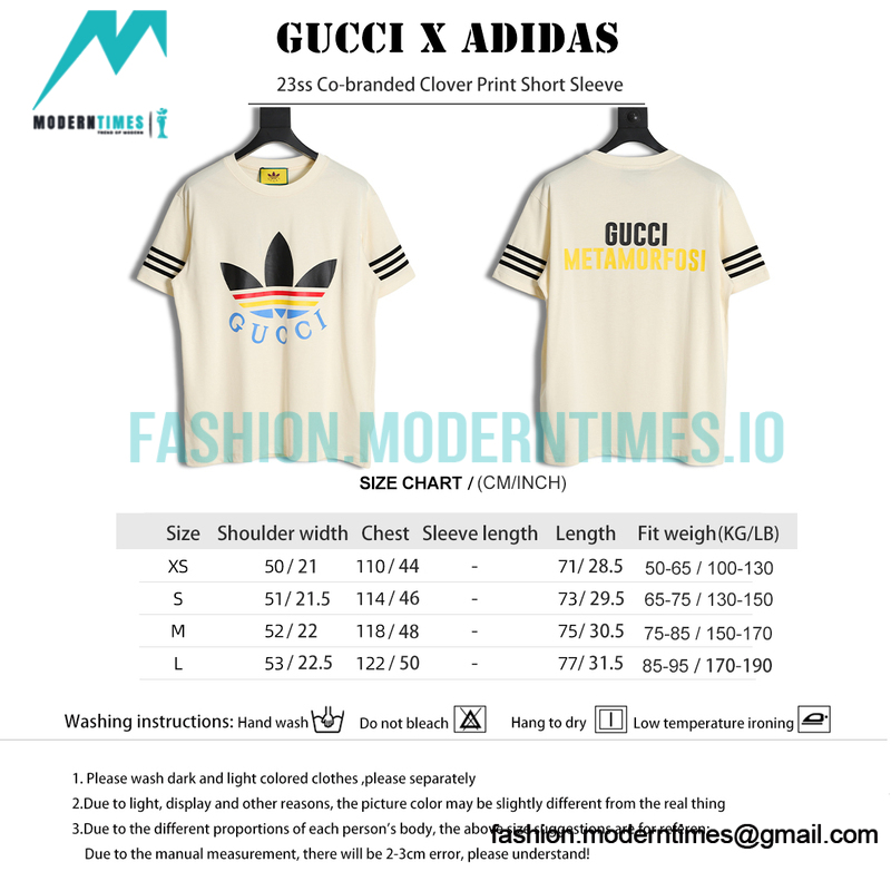 Gucci - Adidas 23ss Co-branded Clover Print Short Sleeve
