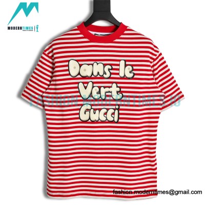 Gucci - 2023ss New Year's Collection Striped Short-sleeved T-shirt