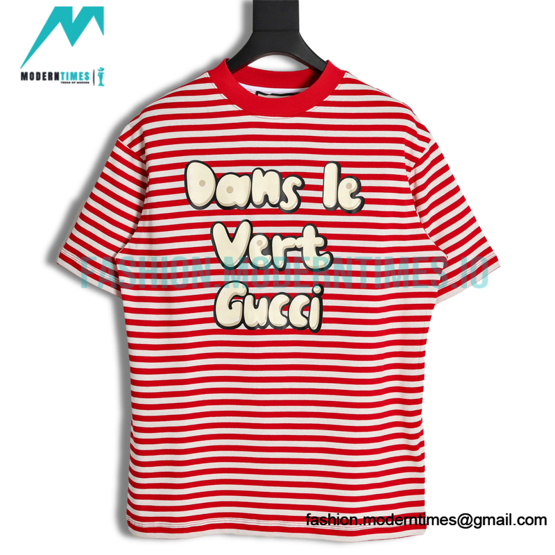 Gucci - 2023ss New Year's Collection Striped Short-sleeved T-shirt