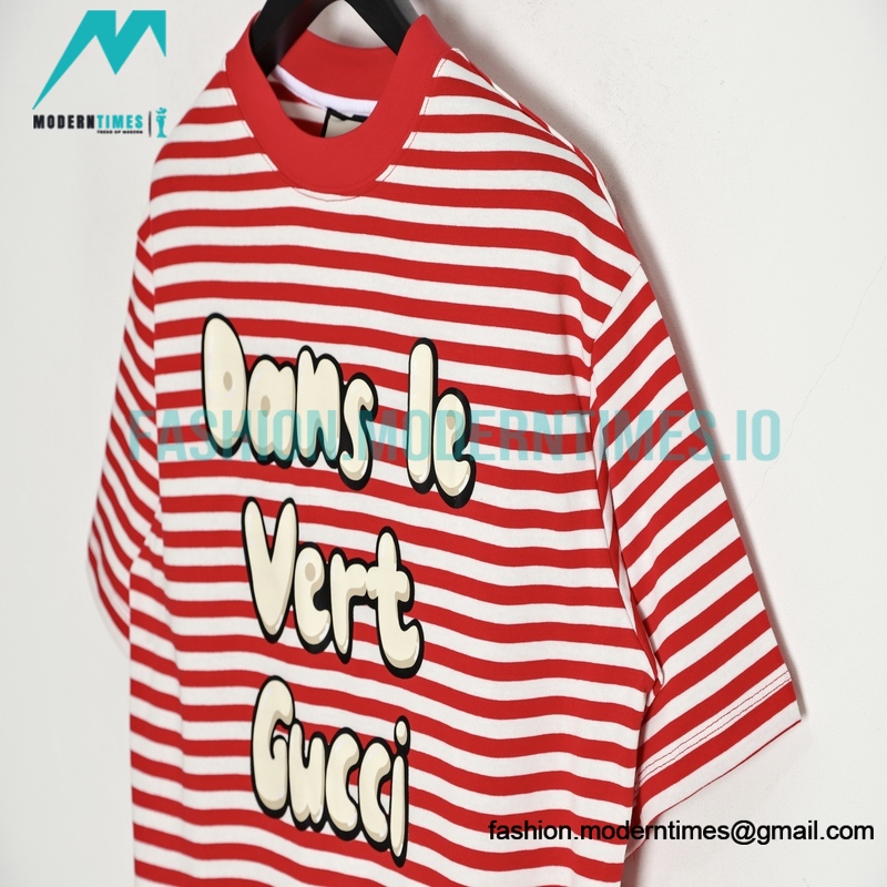Gucci - 2023ss New Year's Collection Striped Short-sleeved T-shirt