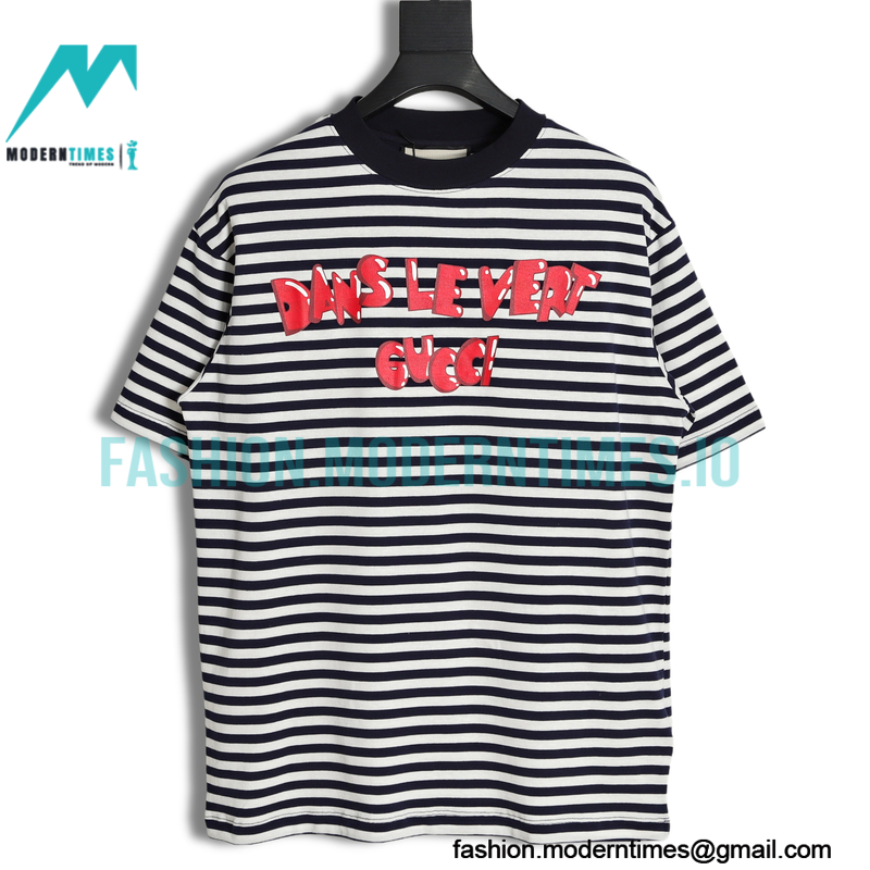 Gucci - 2023ss New Year's Collection Striped Short-sleeved T-shirt
