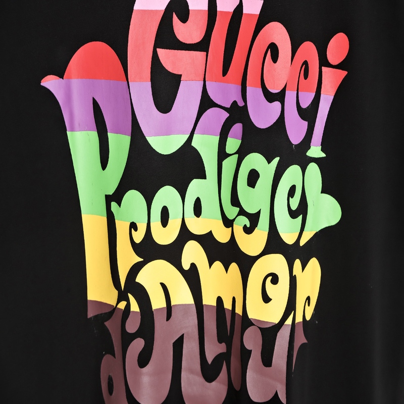 Gucci - Prodiged' Amour Rainbow Letter Print Short-sleeved T-shirt