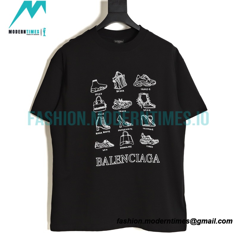 Balenciaga - 23ss Sketch Art Short Sleeve T-shirt