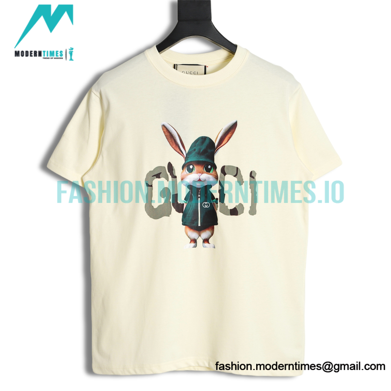 Gucci - 23ss Long-eared Rabbit Print Short Sleeve