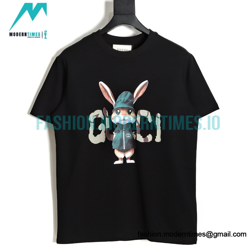 Gucci - 23ss Long-eared Rabbit Print Short Sleeve