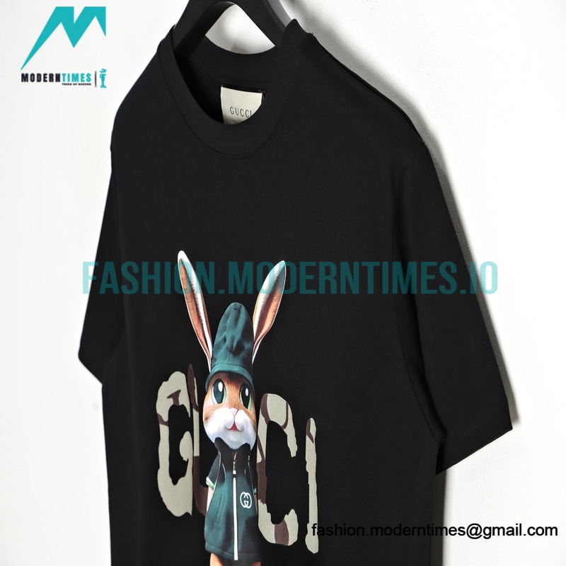 Gucci - 23ss Long-eared Rabbit Print Short Sleeve