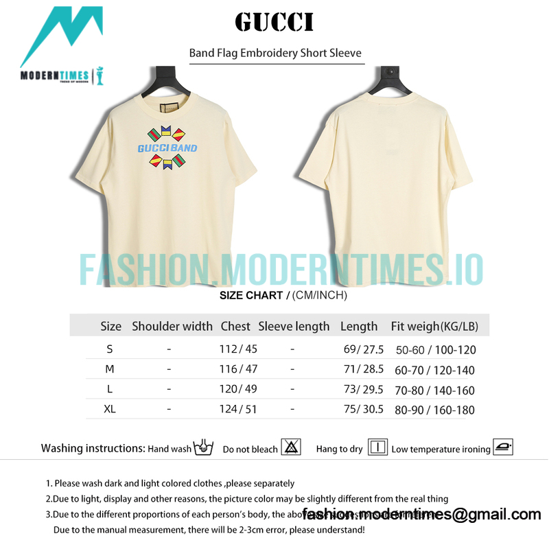 Gucci - Brand Flag Embroidery Short Sleeve