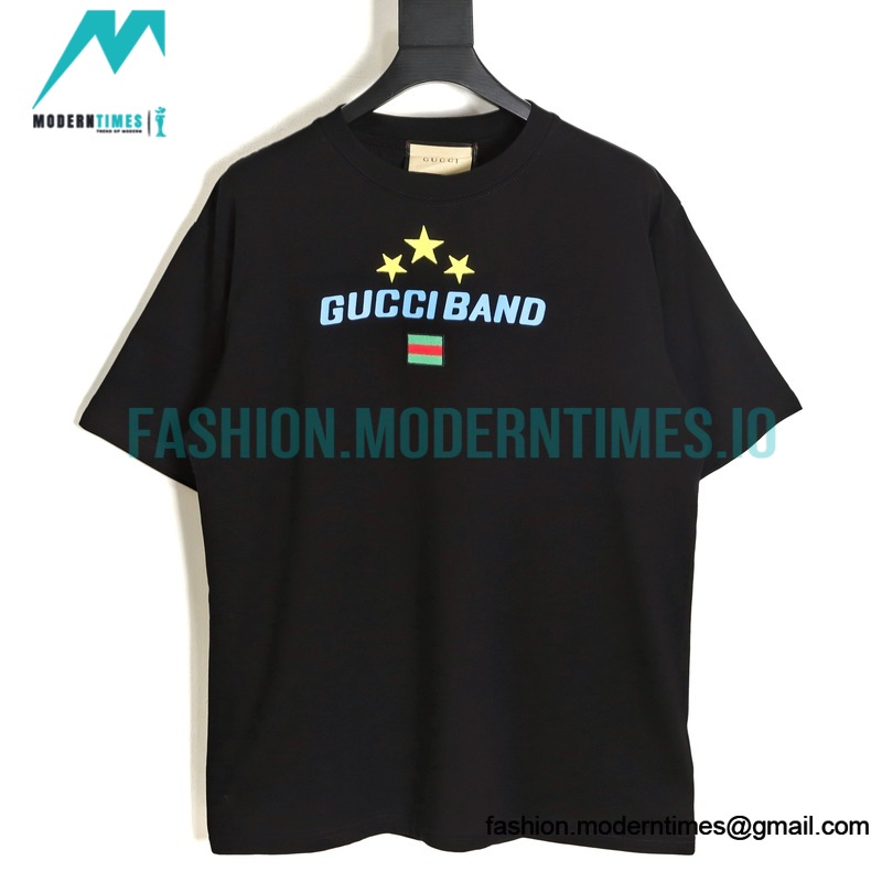 Gucci - Brand Flag Embroidery Short Sleeve