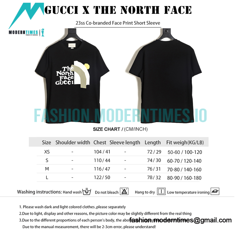 Gucci - The North Face 23ss Co-branded Face Print Short Sleeve