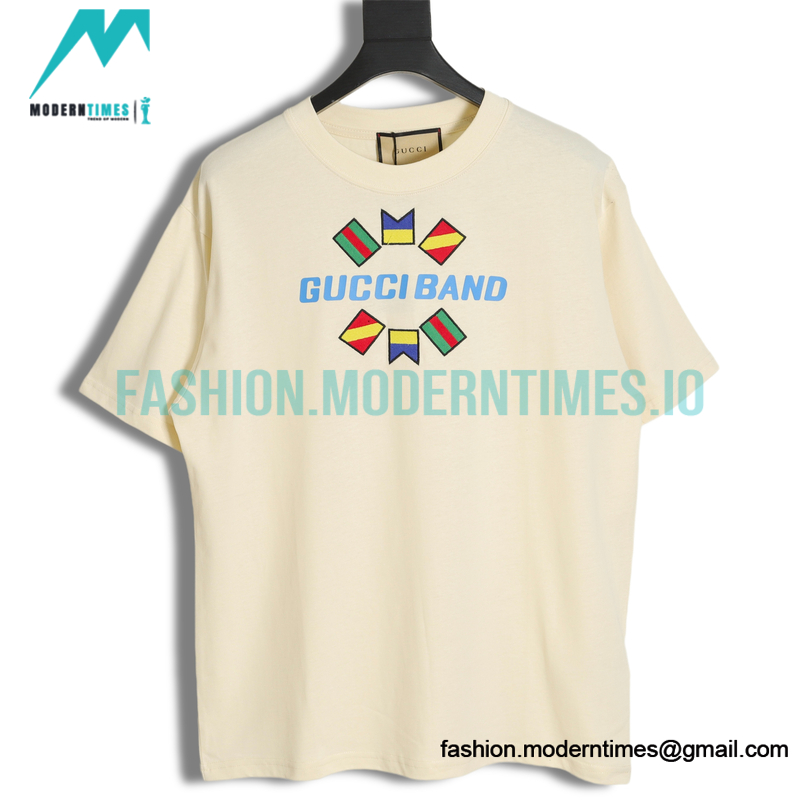 Gucci - Band Flag Embroidery Short Sleeve