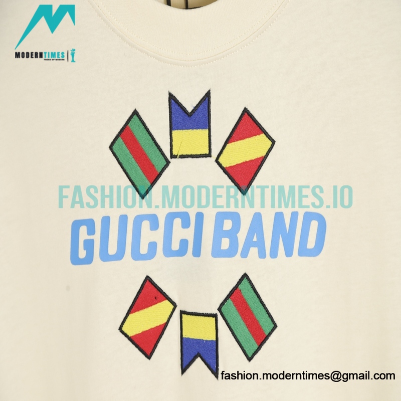 Gucci - Band Flag Embroidery Short Sleeve