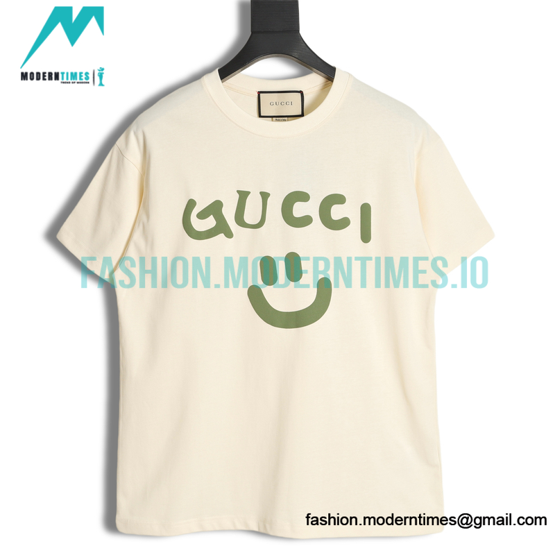 Gucci - 23ss Smiley Face Logo Pattern Foam Three-dimensional Printing Short-sleeve T-shirt