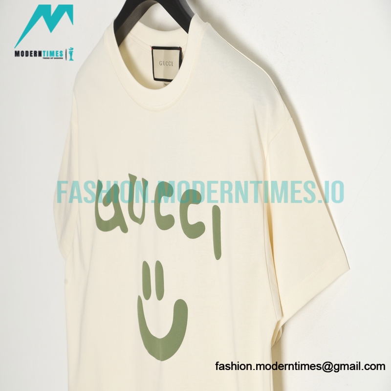 Gucci - 23ss Smiley Face Logo Pattern Foam Three-dimensional Printing Short-sleeve T-shirt