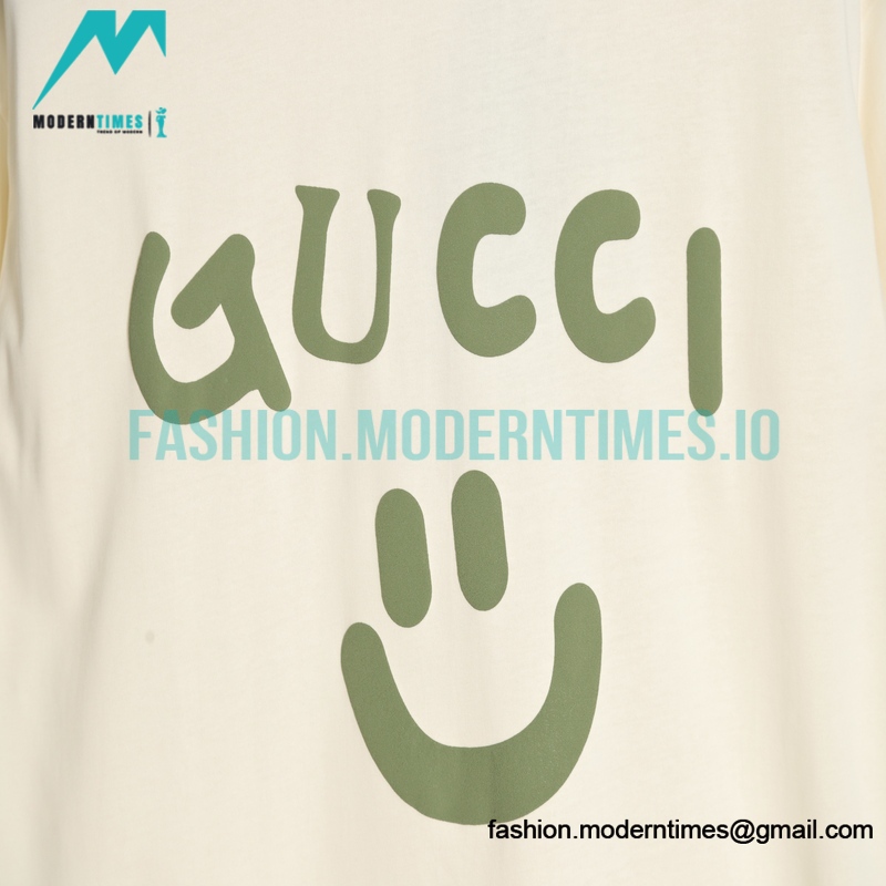 Gucci - 23ss Smiley Face Logo Pattern Foam Three-dimensional Printing Short-sleeve T-shirt