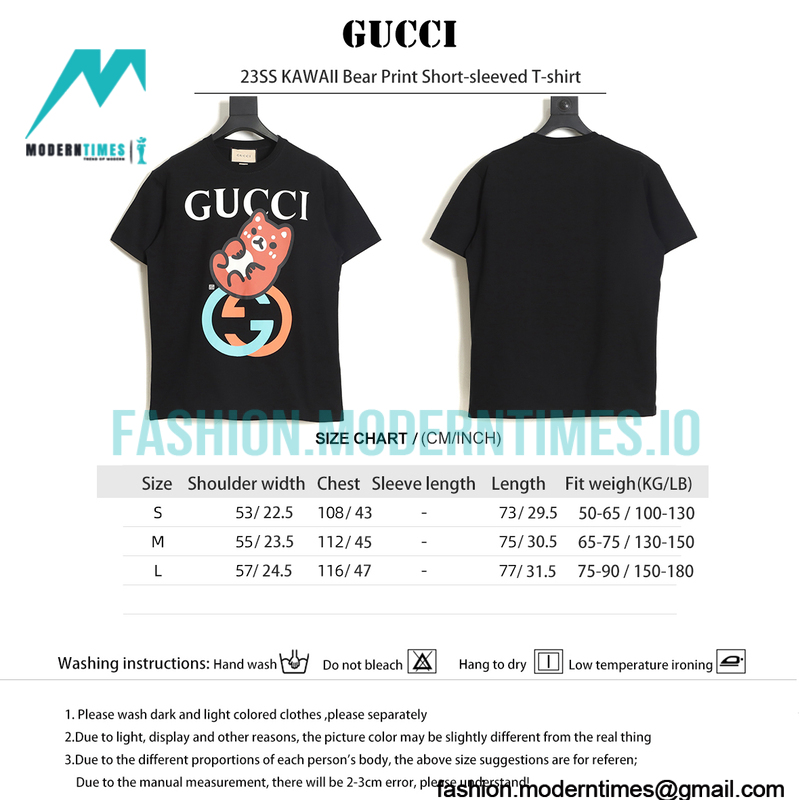 Gucci - 23SS KAWAII Bear Print Short-sleeved T-shirt