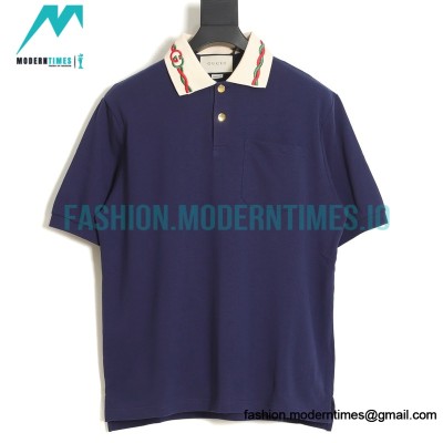 Gucci - 22ss Neckline Double G Interlocking Twist Embroidery Polo Short Sleeve