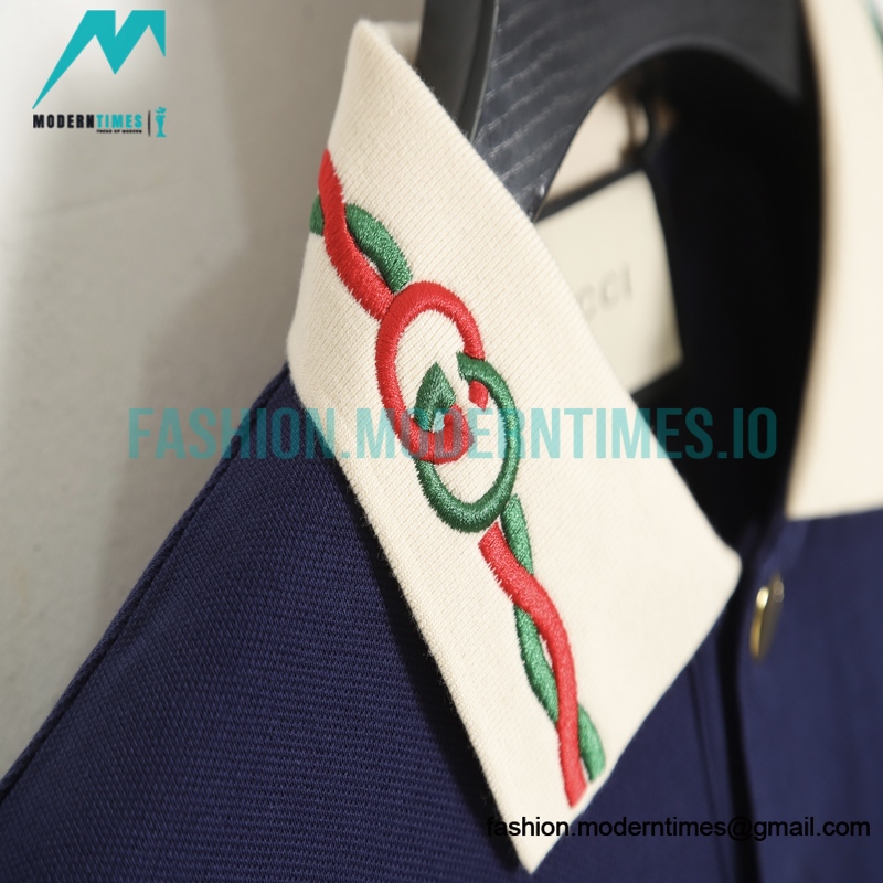 Gucci - 22ss Neckline Double G Interlocking Twist Embroidery Polo Short Sleeve