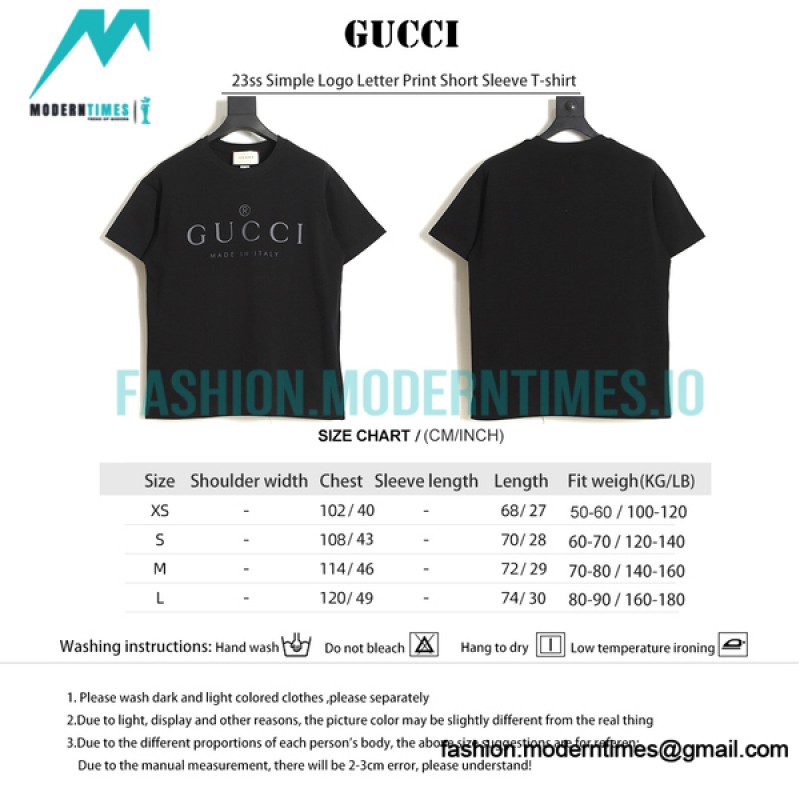 Gucci - 23ss Simple Logo Letter Print Short Sleeve T-shirt