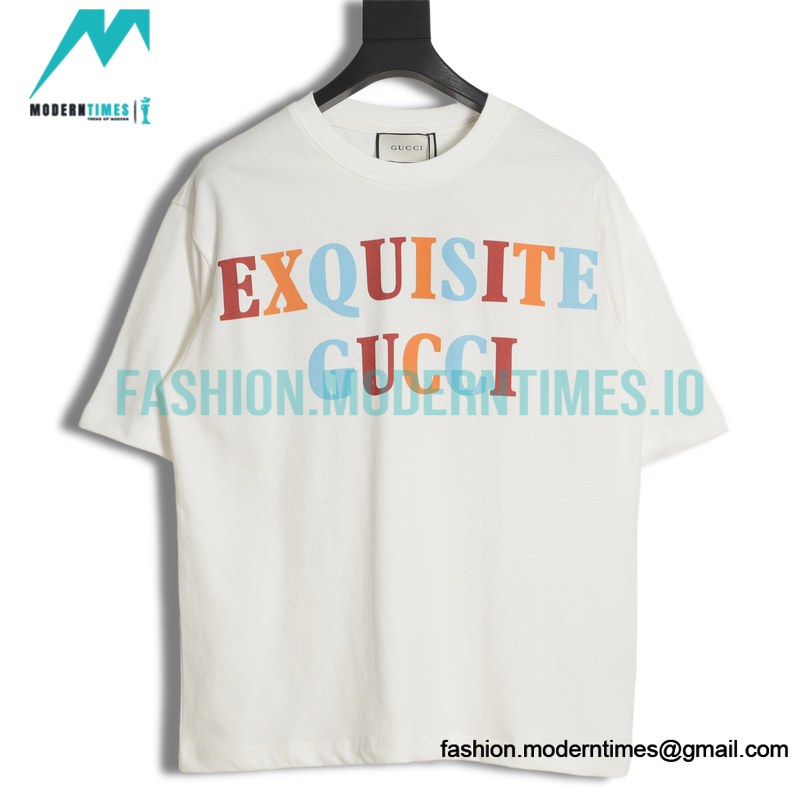 Gucci - Color Logo Back Model Figure Print Short Sleeve