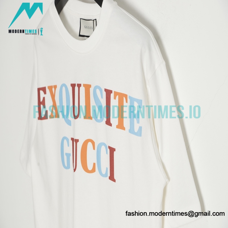 Gucci - Color Logo Back Model Figure Print Short Sleeve