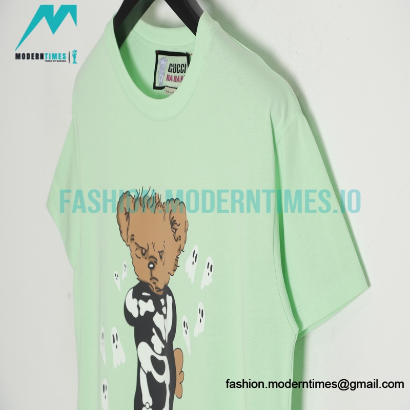 Gucci - Bone Bear Print Short Sleeve